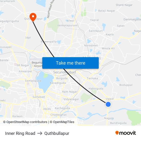 Inner Ring Road to Quthbullapur map