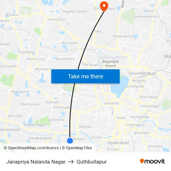 Janapriya Nalanda Nagar to Quthbullapur map