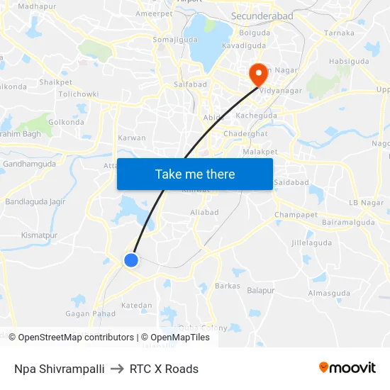 Npa Shivrampalli to RTC X Roads map