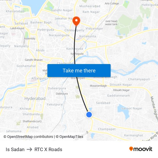 Is Sadan to RTC X Roads map