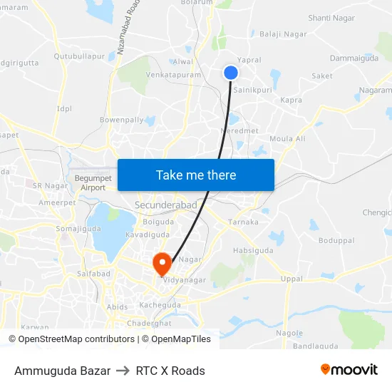 Ammuguda Bazar to RTC X Roads map