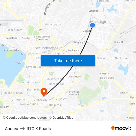 Anutex to RTC X Roads map