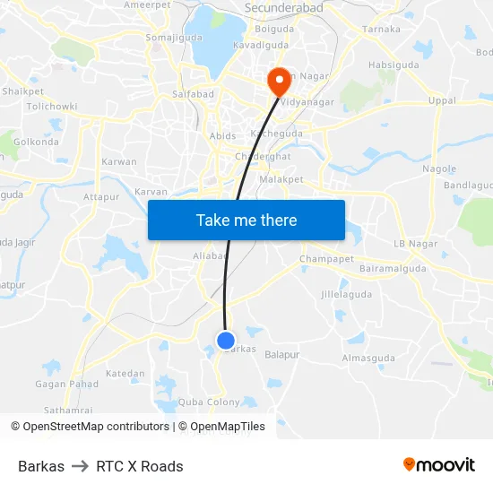 Barkas to RTC X Roads map