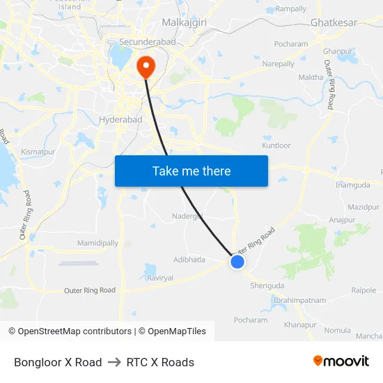 Bongloor X Road to RTC X Roads map