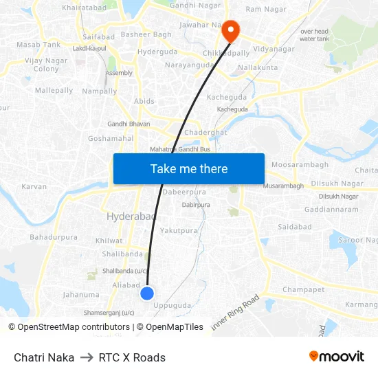 Chatri Naka to RTC X Roads map