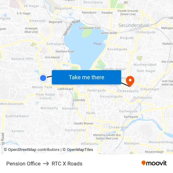 Pension Office to RTC X Roads map