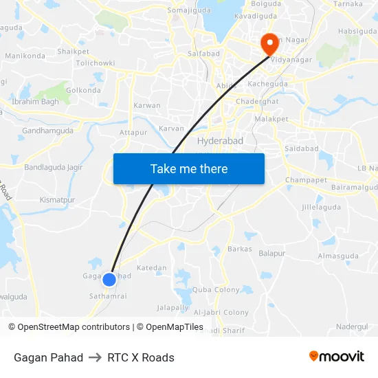 Gagan Pahad to RTC X Roads map