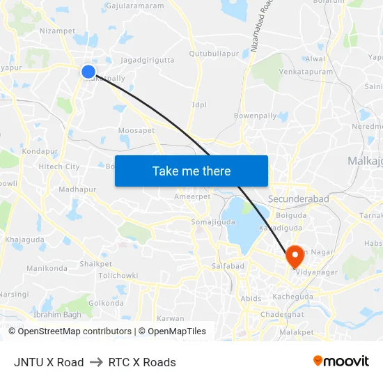 JNTU X Road to RTC X Roads map