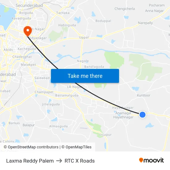 Laxma Reddy Palem to RTC X Roads map