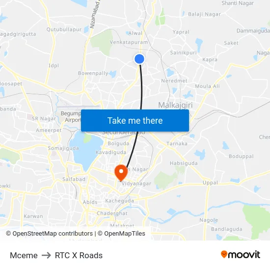 Mceme to RTC X Roads map
