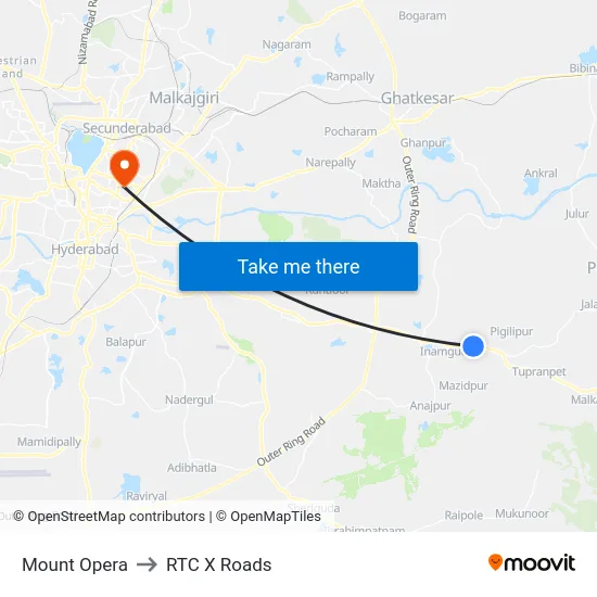 Mount Opera to RTC X Roads map