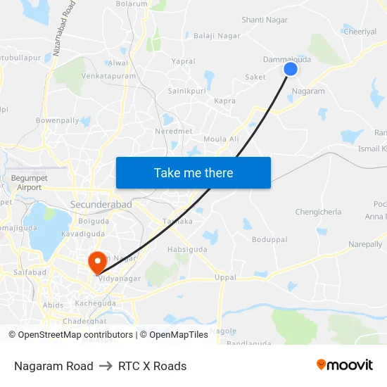 Nagaram Road to RTC X Roads map
