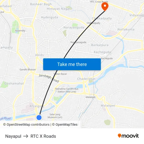 Nayapul to RTC X Roads map