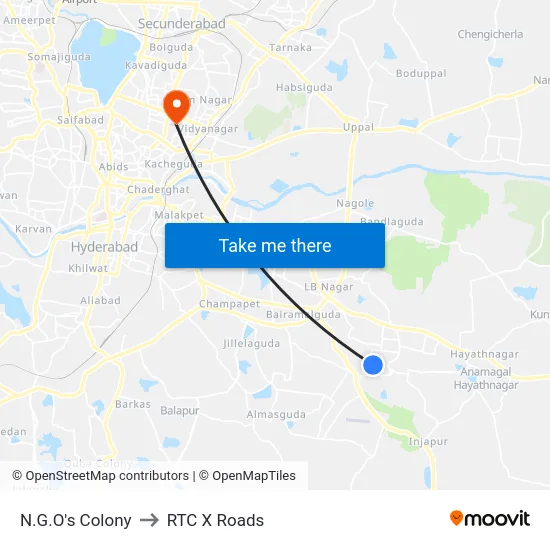 N.G.O's Colony to RTC X Roads map
