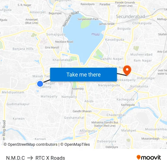 N.M.D.C to RTC X Roads map