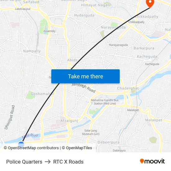Police Quarters to RTC X Roads map