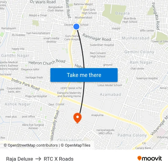 Raja Deluxe to RTC X Roads map