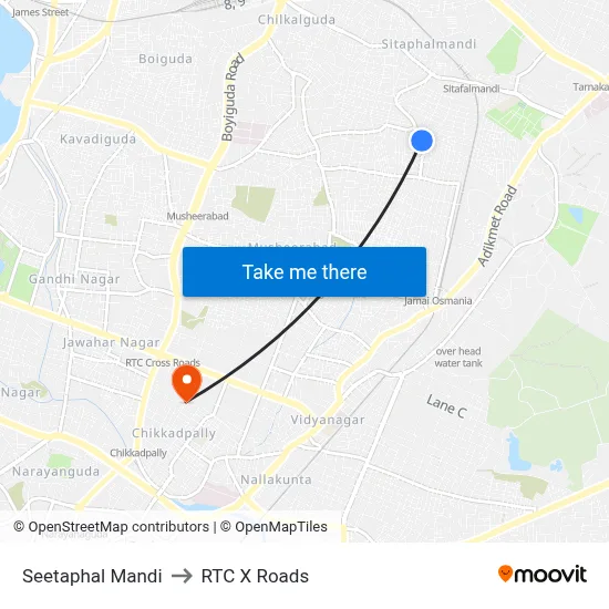 Seetaphal Mandi to RTC X Roads map