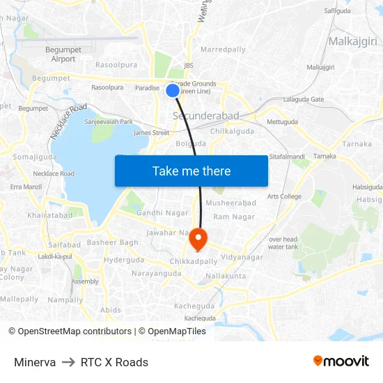 Minerva to RTC X Roads map