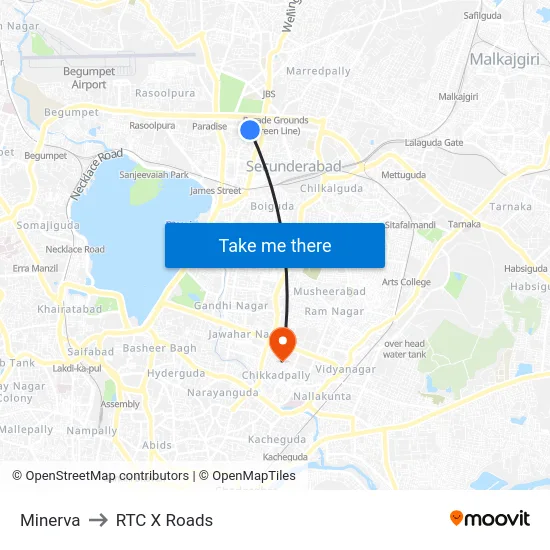Minerva to RTC X Roads map