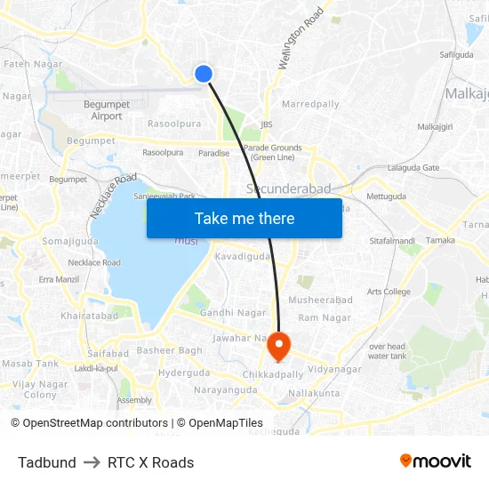 Tadbund to RTC X Roads map
