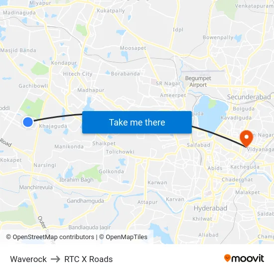 Waverock to RTC X Roads map