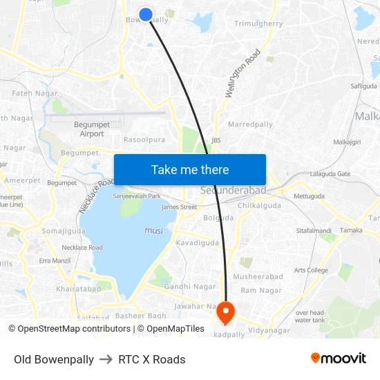 Old Bowenpally to RTC X Roads map