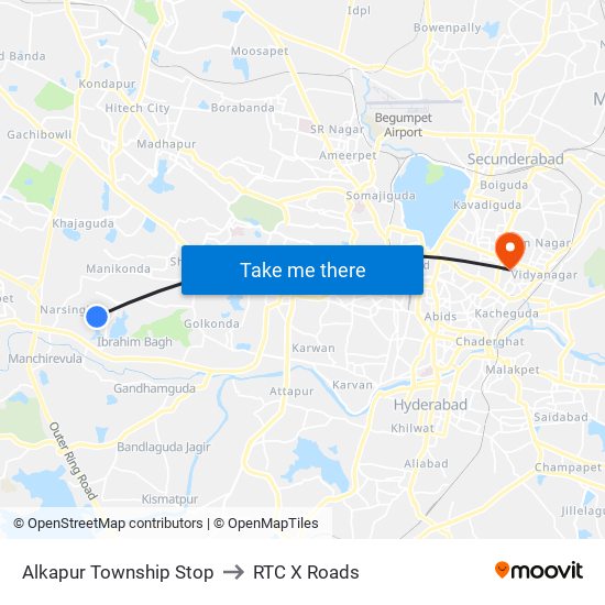Alkapur Township Stop to RTC X Roads map