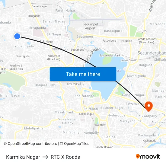 Karmika Nagar to RTC X Roads map