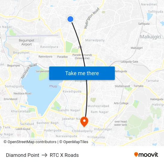 Diamond Point to RTC X Roads map