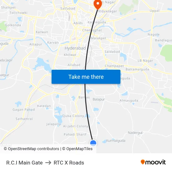 R.C.I Main Gate to RTC X Roads map