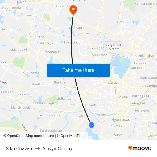 Sikh Chavan to Allwyn Colony map