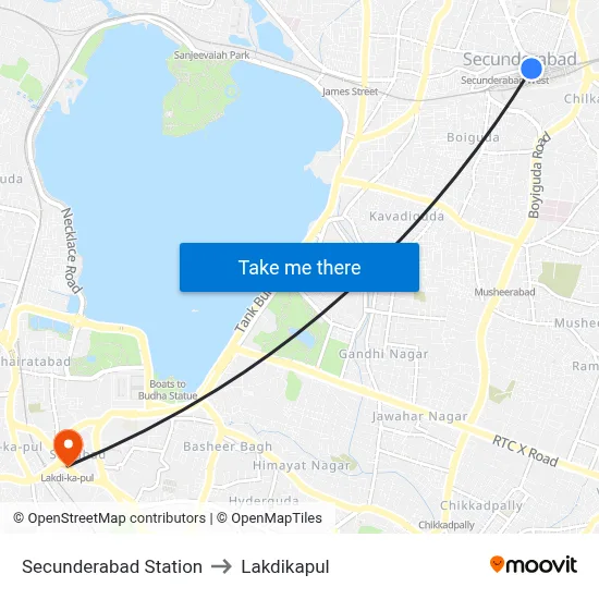 Secunderabad Station to Lakdikapul map