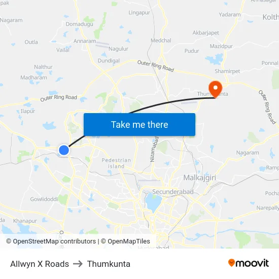 Allwyn X Roads to Thumkunta map