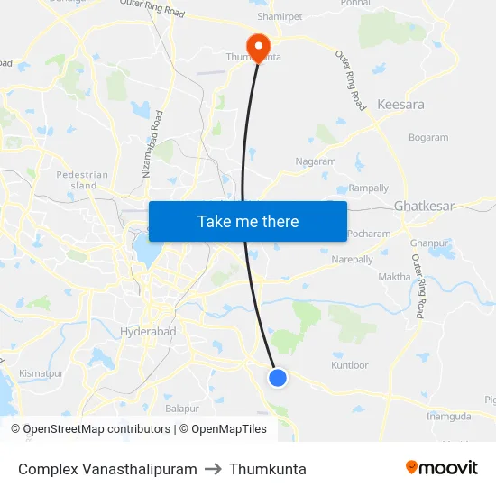Complex Vanasthalipuram to Thumkunta map