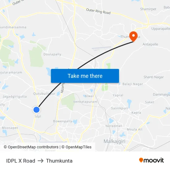 IDPL X Road to Thumkunta map