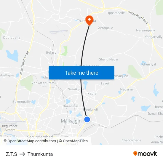 Z.T.S to Thumkunta map