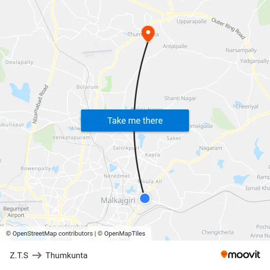 Z.T.S to Thumkunta map