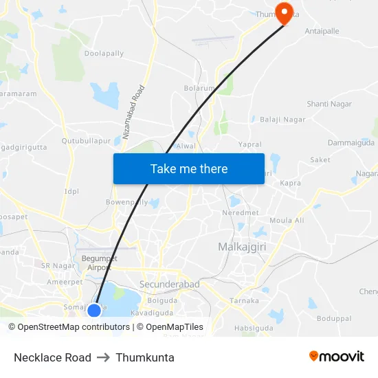 Necklace Road to Thumkunta map