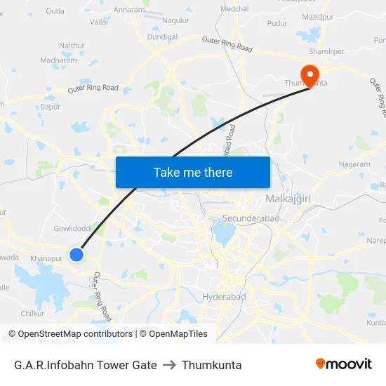 G.A.R.Infobahn Tower Gate to Thumkunta map