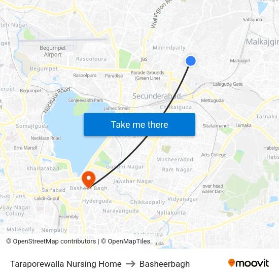 Taraporewalla Nursing Home to Basheerbagh map