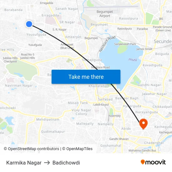 Karmika Nagar to Badichowdi map
