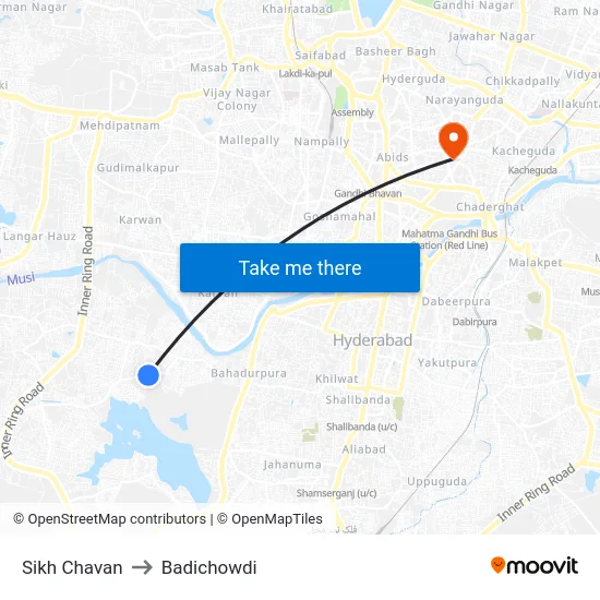 Sikh Chavan to Badichowdi map