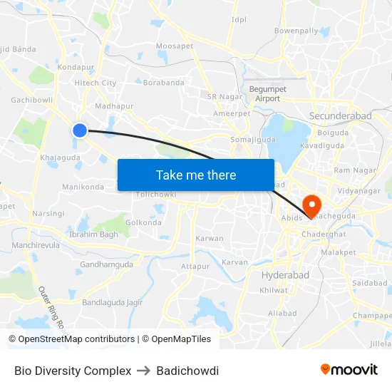 Bio Diversity Complex to Badichowdi map