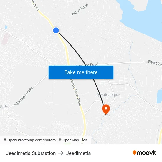 Jeedimetla Substation to Jeedimetla map