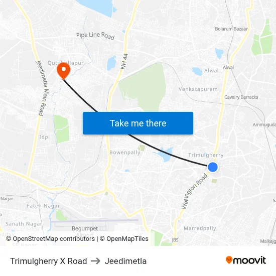 Trimulgherry X Road to Jeedimetla map