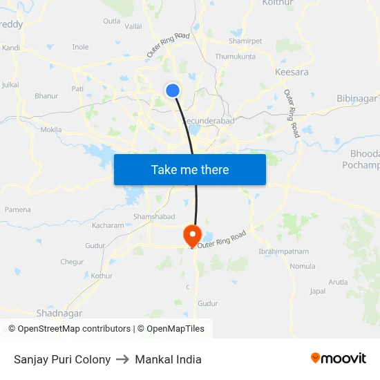 Sanjay Puri Colony to Mankal India map