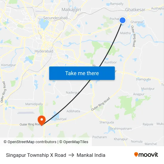 Singapur Township X Road to Mankal India map