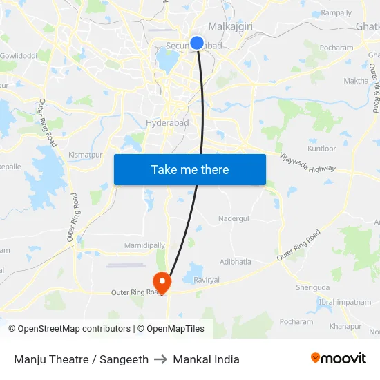 Manju Theatre / Sangeeth to Mankal India map