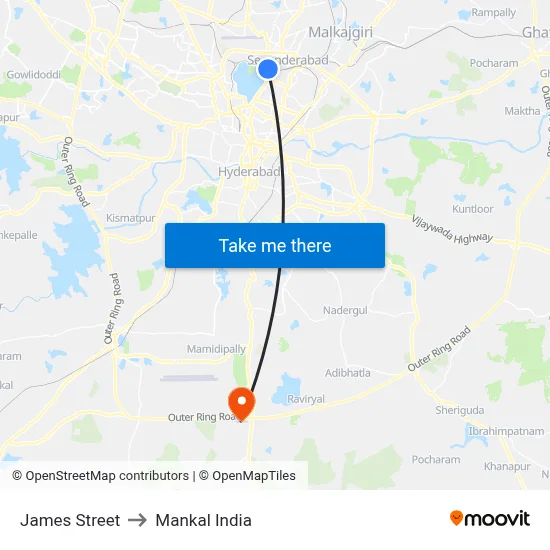 James Street to Mankal India map